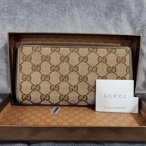 GUCCI ZIPPY WALLET - OLIVE GREEN INTERIOR